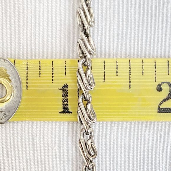 Unisex Silver Tone Scroll Chain Necklace 36" - Picture 8 of 8